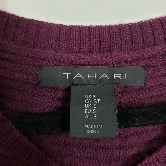 Tahari Ribbed Back Buttons Merino Wool Sweater Top Size Small - Picture 6 of 11
